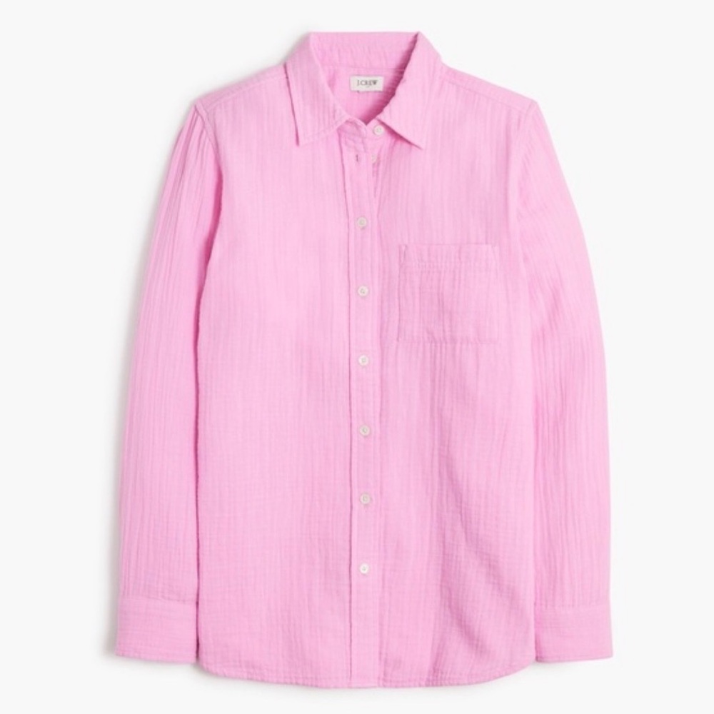 J. Crew Pink Women’s Gauze Button Up Blouse Shirt Top Size Small
